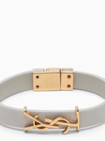 Saint Laurent Opyum Bracelet In Vintage Leather And Metal In Nude & Neutrals