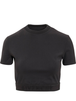 Givenchy Logo-underband Crop Top In Black