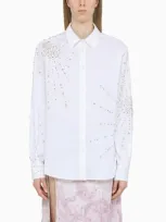 Des Phemmes White Shirt With Crystals