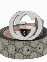 Gucci Gg Supreme Fabric Belt With Gg Buckle