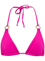 Louisa Ballou Mini Ring Bikini Top In Neon Fuschia