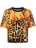 Roberto Cavalli Animal-print Short-sleeved T-shirt In Orange