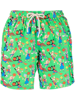 Mc2 Saint Barth 'looney Tunes' Print Swim Shorts In Green