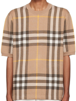 Burberry Merino Wool And Mulberry Silk Blend T-shirt In Beige