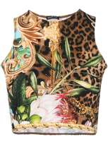 Philipp Plein Baroque-flower Crop Top In Multi