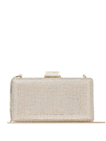 Jimmy Choo Clemmie Honey Gold Suede Clutch Bag With Crystals