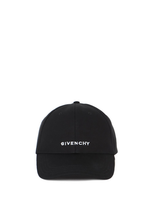 Givenchy ` Curved Cap With Embroidered Logo In Nero