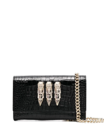 Philipp Plein Crocodile-embossed Crossbody Clutch Bag In Black