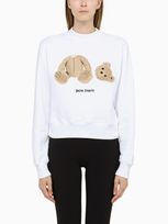 Palm Angels White Teddy Bear Fitted Sweatshirt