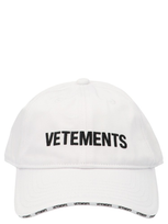 Vetements Logo Embroidered Cap In White