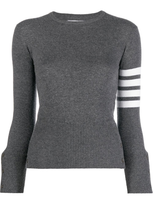 Thom Browne 4-bar Cashmere Knitted Jumper In Grey