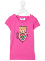 Moschino Teddy Bear Heart-motif T-shirt In Rosa