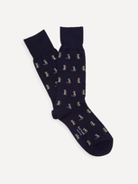 Paul Smith Graphic-pattern Cotton-blend Socks In Navy