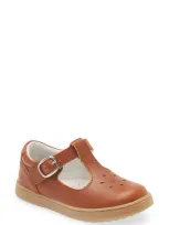 L'amour Kids' Chelsea T-strap Shoe In Cognac