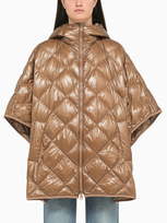 Max Mara Caramel-coloured Quilted Cape In Blue