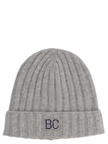 Brunello Cucinelli Kids' Logo Patch Ribbed Cashmere Beanie In Grey