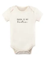 Tenth & Pine Kids' Dada Is My Bestie Organic Cotton Bodysuit In Natural