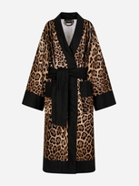 Dolce & Gabbana Terry Cotton Bath Robe In Multicolor