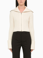 Sportmax Milk White Cardigan In A Wool And Cashmere Knit