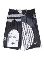 Nike Kids' Dri-fit Training Shorts In Black/ White