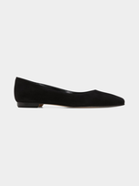 Manolo Blahnik Gelista Suede Ballerina Flats In Blck0015