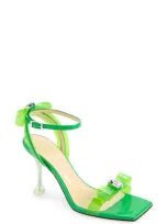 Mach & Mach French Bow Square Toe Sandal In Green