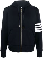 Thom Browne 4-bar Zip-up Wool Hoodie In Blue