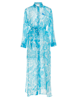 Etro Liquid Paisley Beach Chemisier In Light Blue