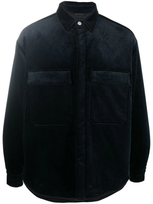 Giorgio Armani Padded Corduroy Shirt Jacket In Blau