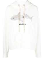 Palm Angels Graphic-print Cotton Hoodie In White