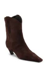 Khaite Dallas Short Western Boot In Coffee