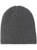 Liska Olivia Cashmere Chunky-knit Beanie In Grey