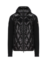 Moncler Black Padded Knit Hoodie