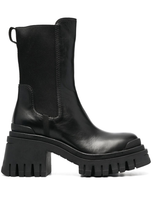 Premiata Block-heel Leather Boots In Black