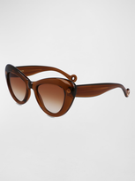 Lanvin Daisy Chunky Plastic Cat-eye Sunglasses In Caramel