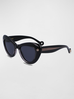 Lanvin Daisy Chunky Plastic Cat-eye Sunglasses In Dark Grey