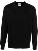 Moschino Textured Toy-bear Jumper In Schwarz