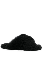 Marni 10mm Fussbett Crisscross Shearling Slide In Black