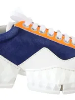 Jimmy Choo Diamond Blue Orange Leather Sneaker