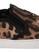 Dolce & Gabbana Leather Leopard #dgfamily Loafers Shoes In Brown