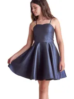 Un Deux Trois Kids' Fit & Flare Dress In Navy