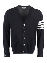 Thom Browne Merino Wool Cardigan In Blue