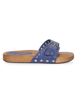 Isabel Marant Jaso Suede Grommet Sandals In Faded Blue