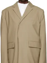 Bianca Saunders Khaki Pull Over Suit Blazer In Khaki Green