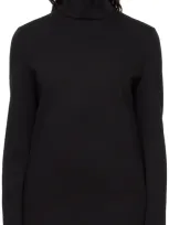 Gia Studios Black Raw Edge Turtleneck