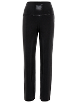 Norma Kamali High-rise Lamé Pants In Black