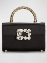 Roger Vivier Flower Jewel Mini Top-handle Bag In Nero