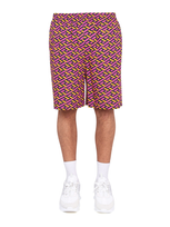 Versace Shorts With La Greca Print In Multicolor