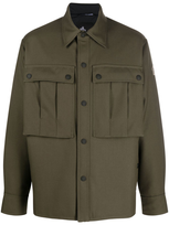 Moncler Ornon Collared Relaxed-fit Wool-down Jacket In Dark Green