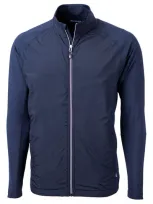 Cutter & Buck Recycled Polyester Woven Jacket In Navy Blue